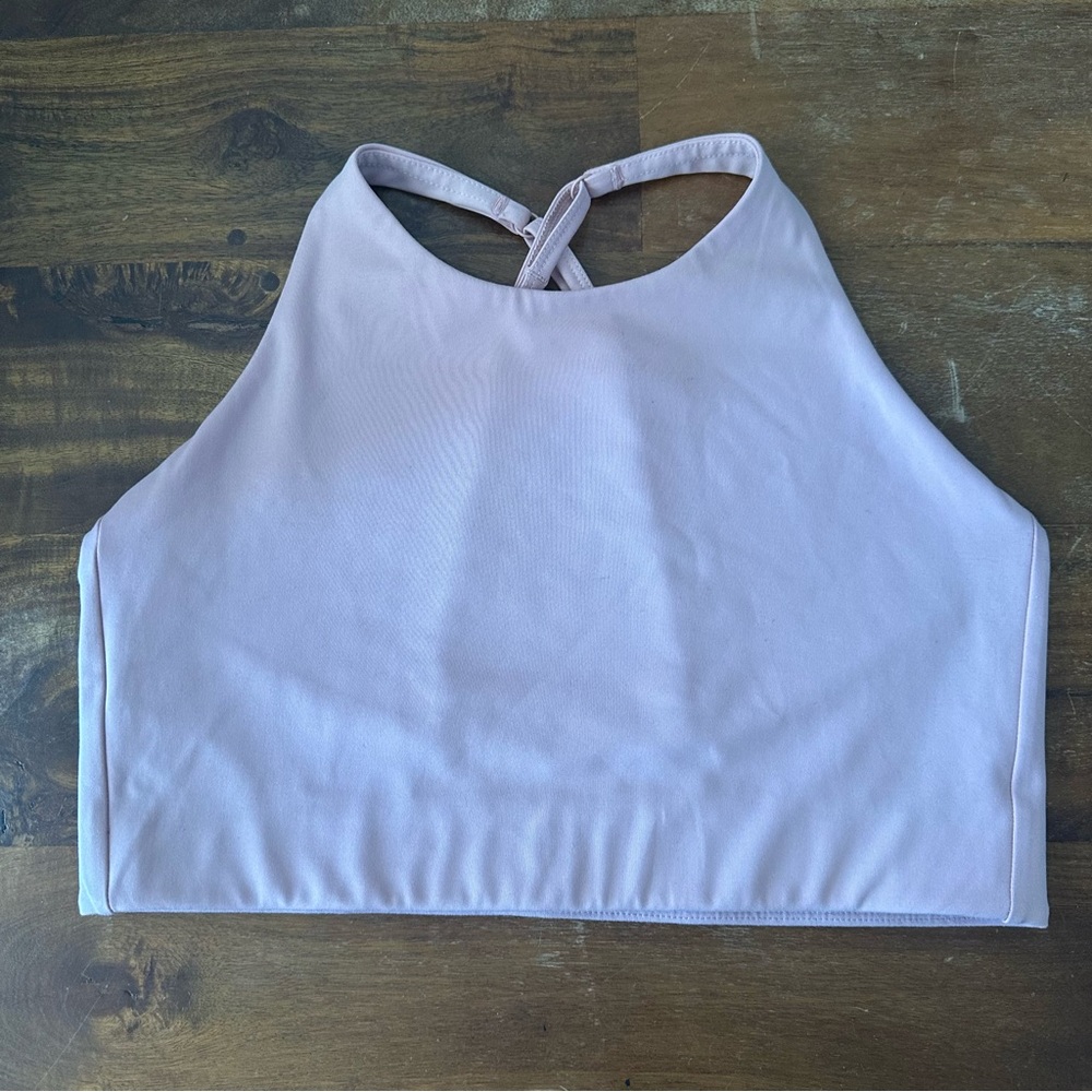 Girlfriend Collective light pink Topanga Cross Back Sports Bra Top‎ Adjustable L